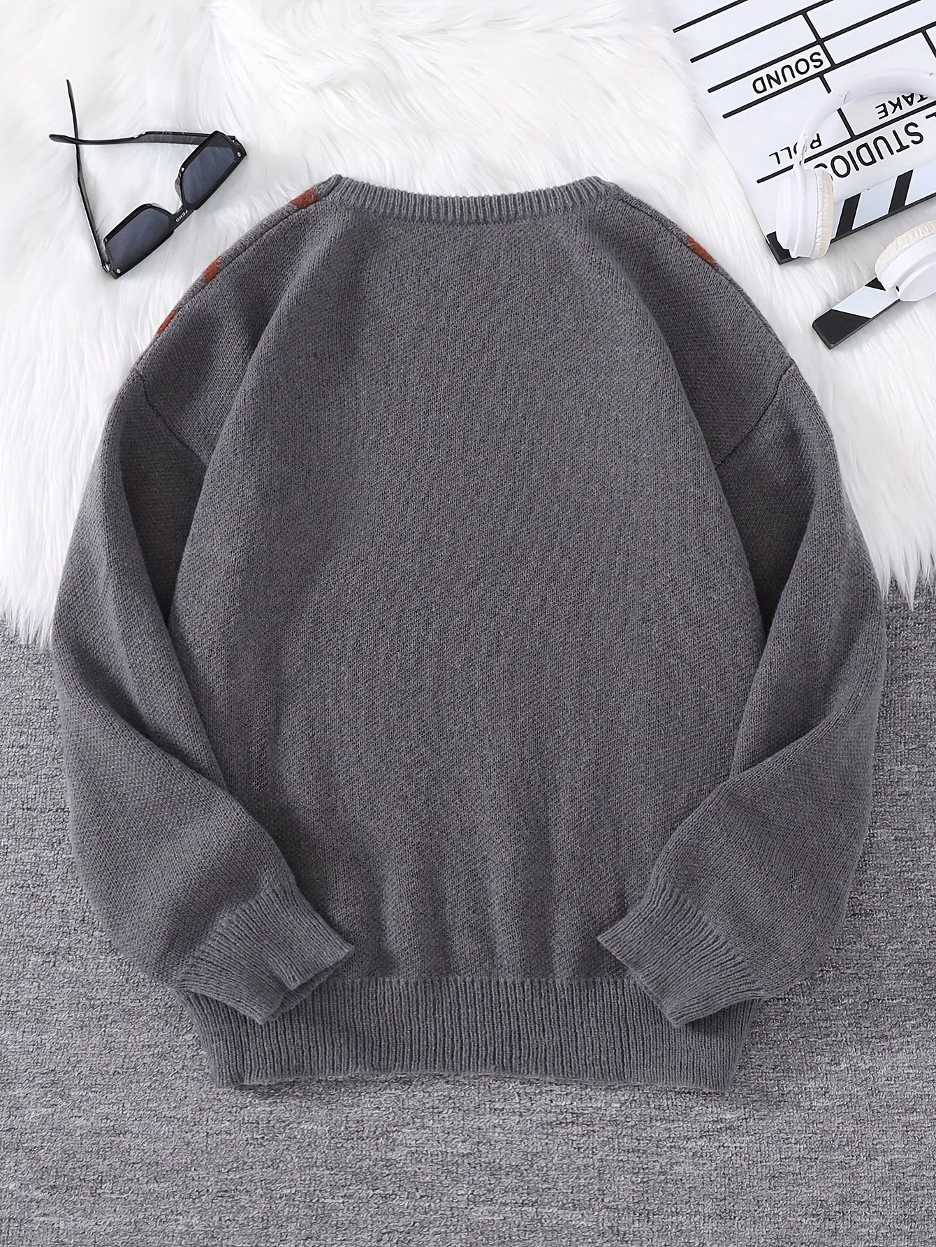 Stylish Spider Web Pattern Crew Neck Sweater - Men's Long Sleeve Knitted Pullover Top for Casual Daily Wear, Spring Autumn and Winter - Soft, Warm, and Comfortable