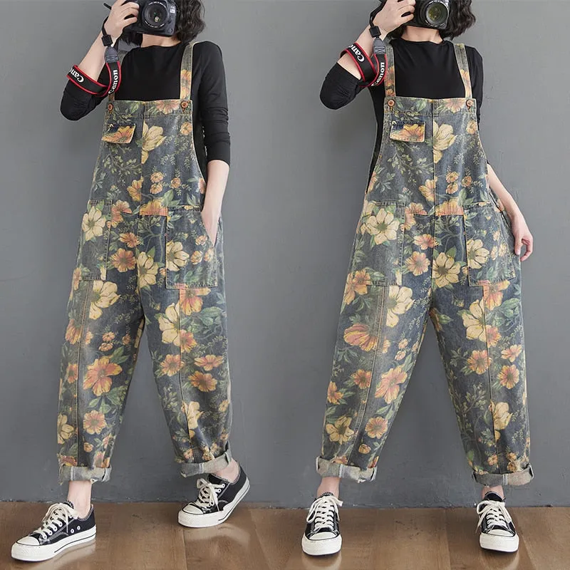 TEEK - Baggy Floral Overalls