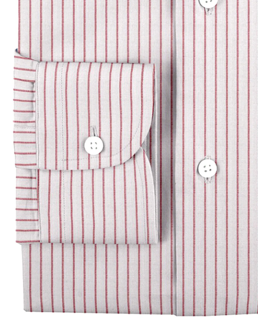 White Red Pin Stripes Linen