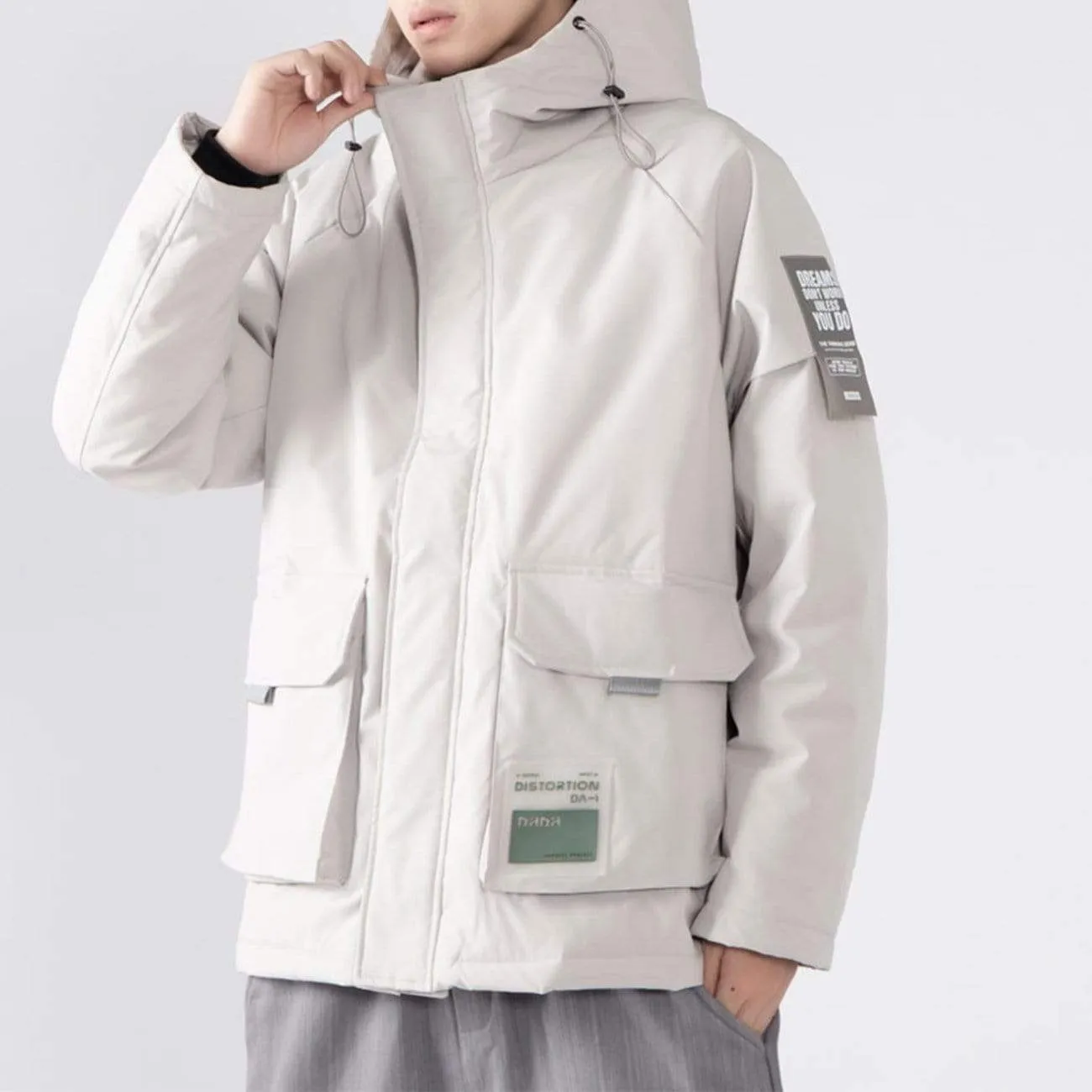 WLS Labeling Hooded Winter Down Coat