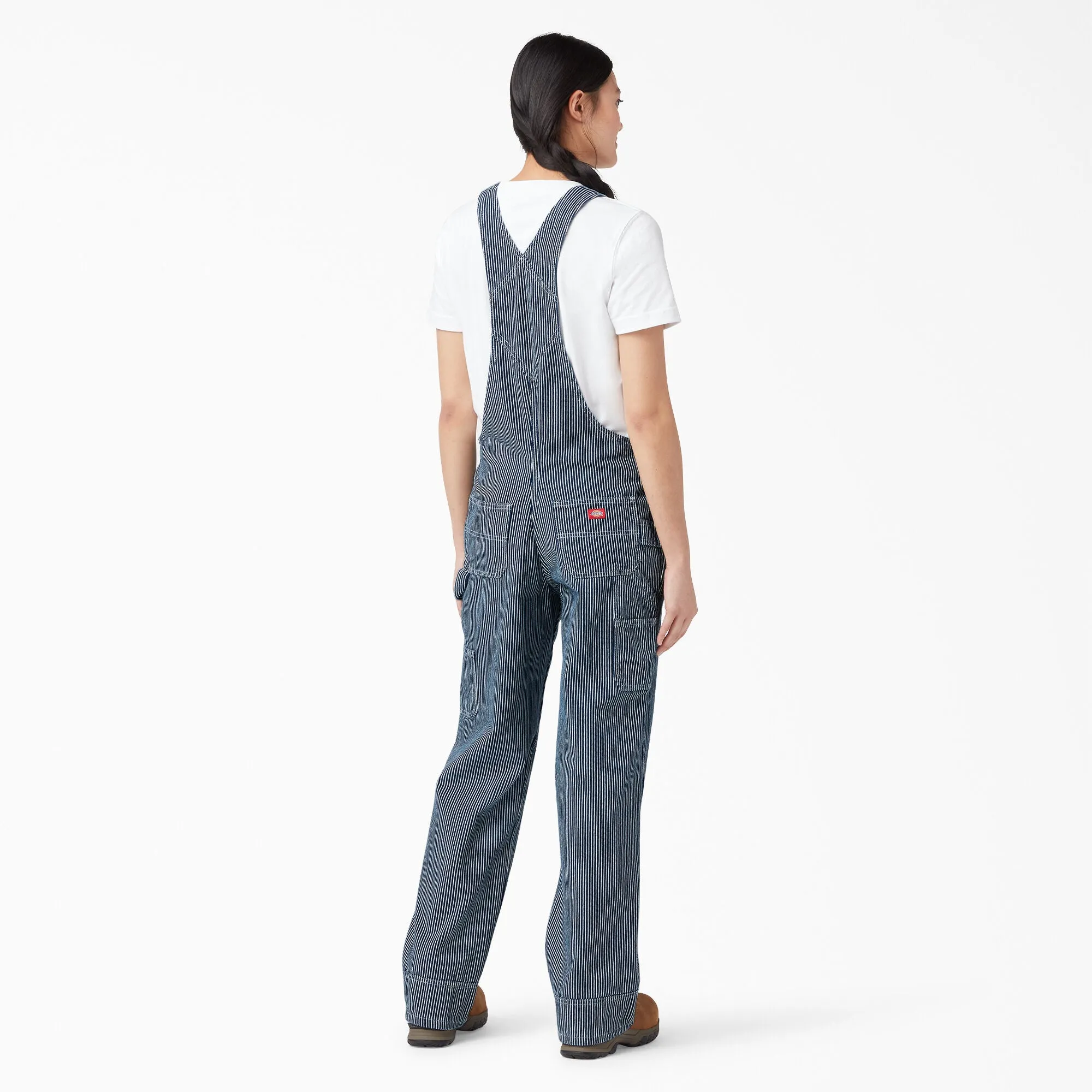 Women's Relaxed Fit Bib Overalls FB206 - Rinsed Hickory Stripe