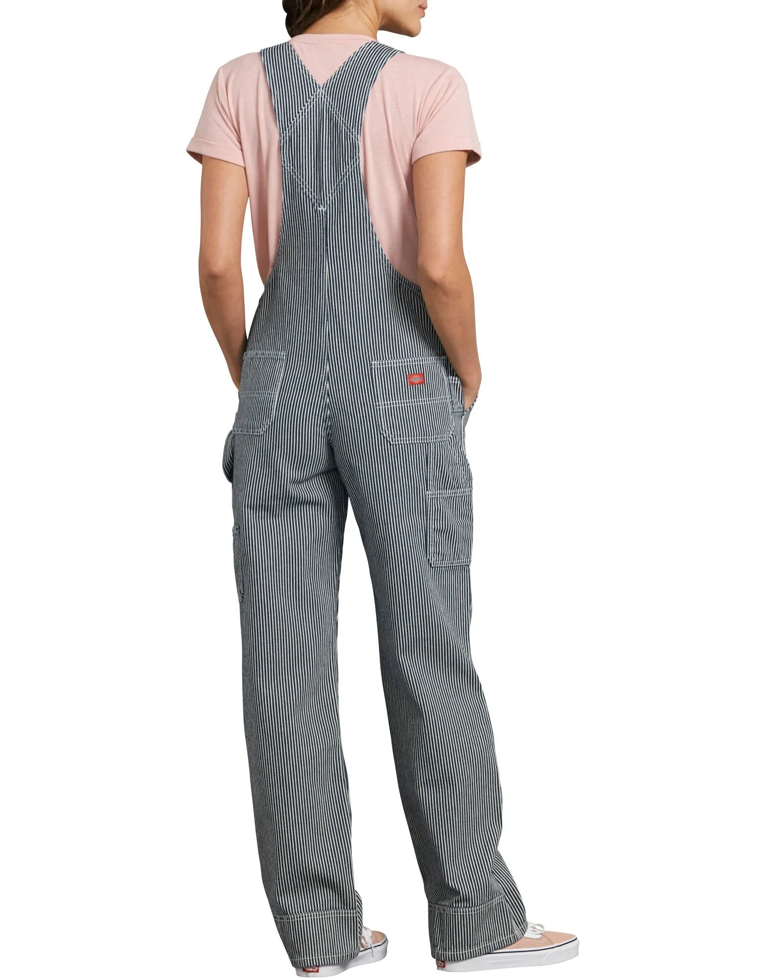 Women's Relaxed Fit Bib Overalls FB206 - Rinsed Hickory Stripe