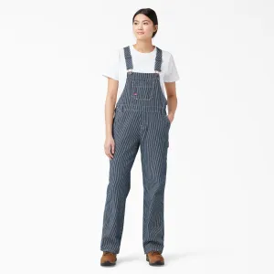 Women's Relaxed Fit Bib Overalls FB206 - Rinsed Hickory Stripe