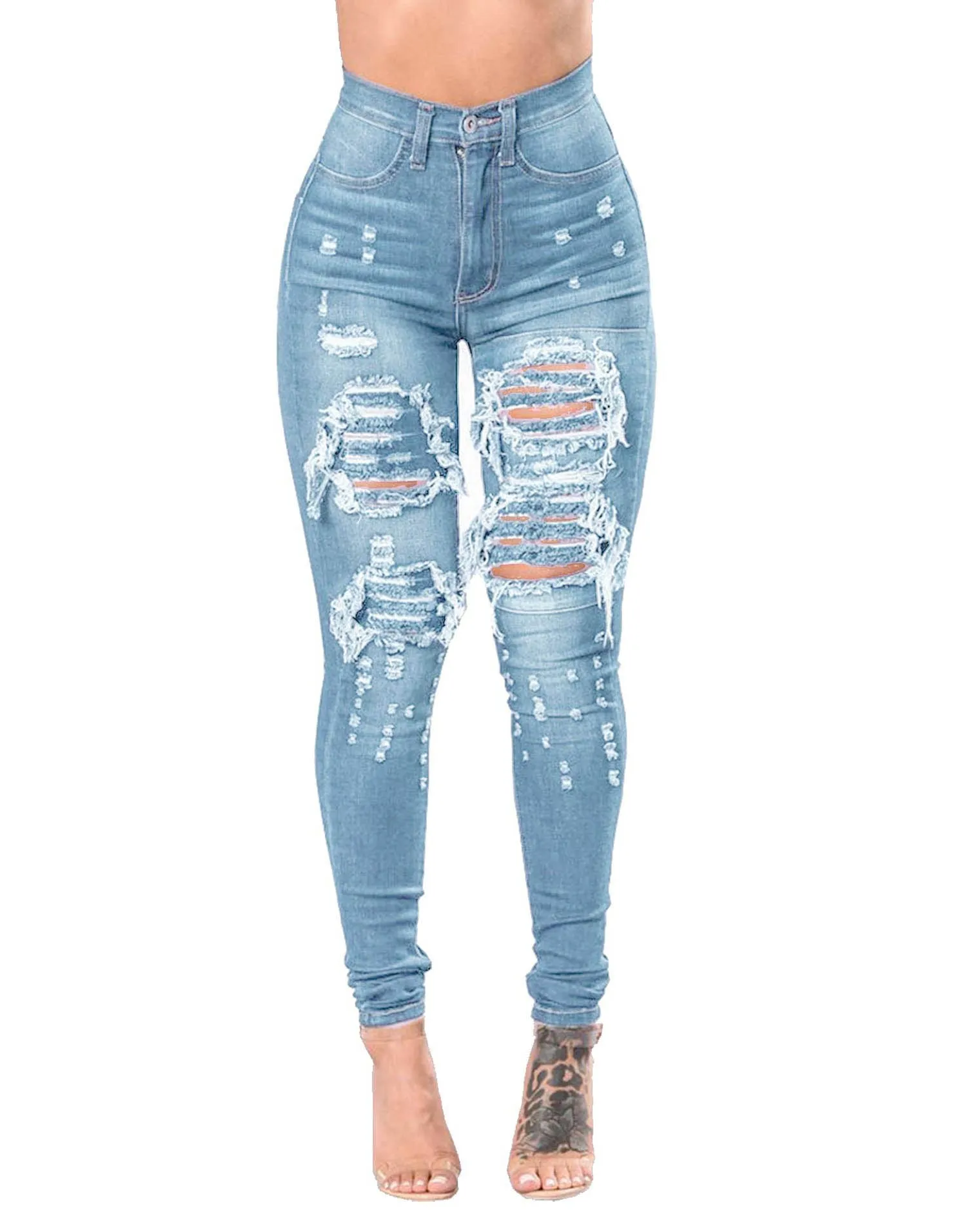 Women's Ripped Denim Pants